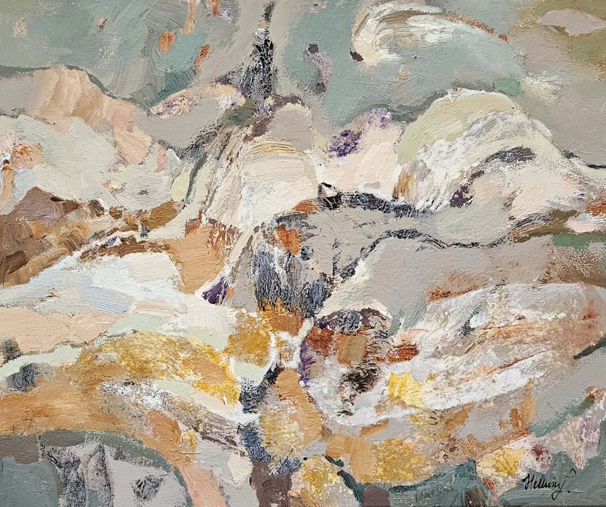 Above the Treeline - Akryl - Abstract Expressionism - 65×54 cm av Tatiana Hellum
