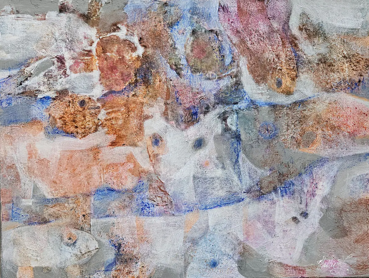 Afterimage/Framed - Akryl - Abstract - 80×60 cm av Tatiana Hellum