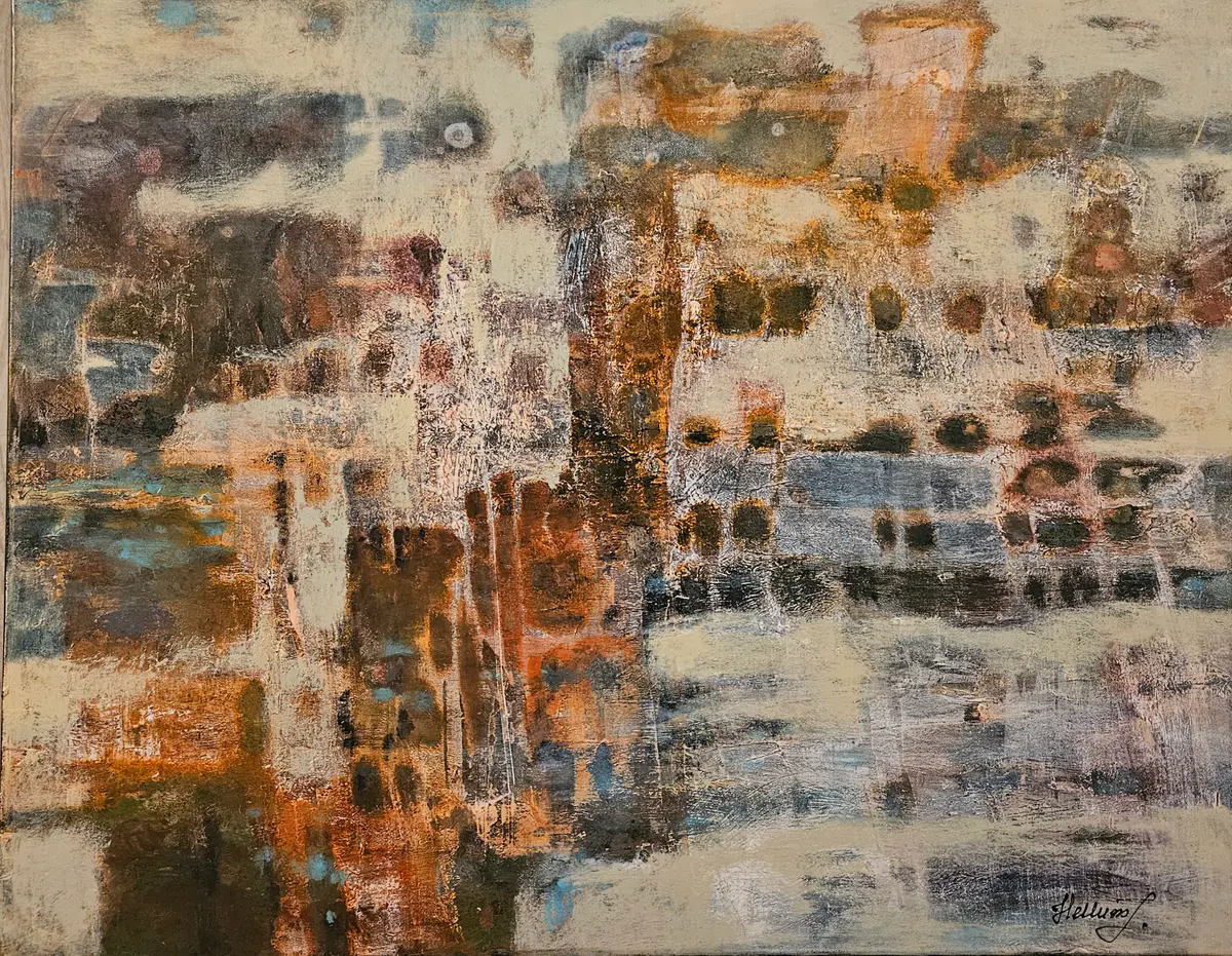 Mirages of a Lost City - Akryl - Abstract - 90×70 cm av Tatiana Hellum
