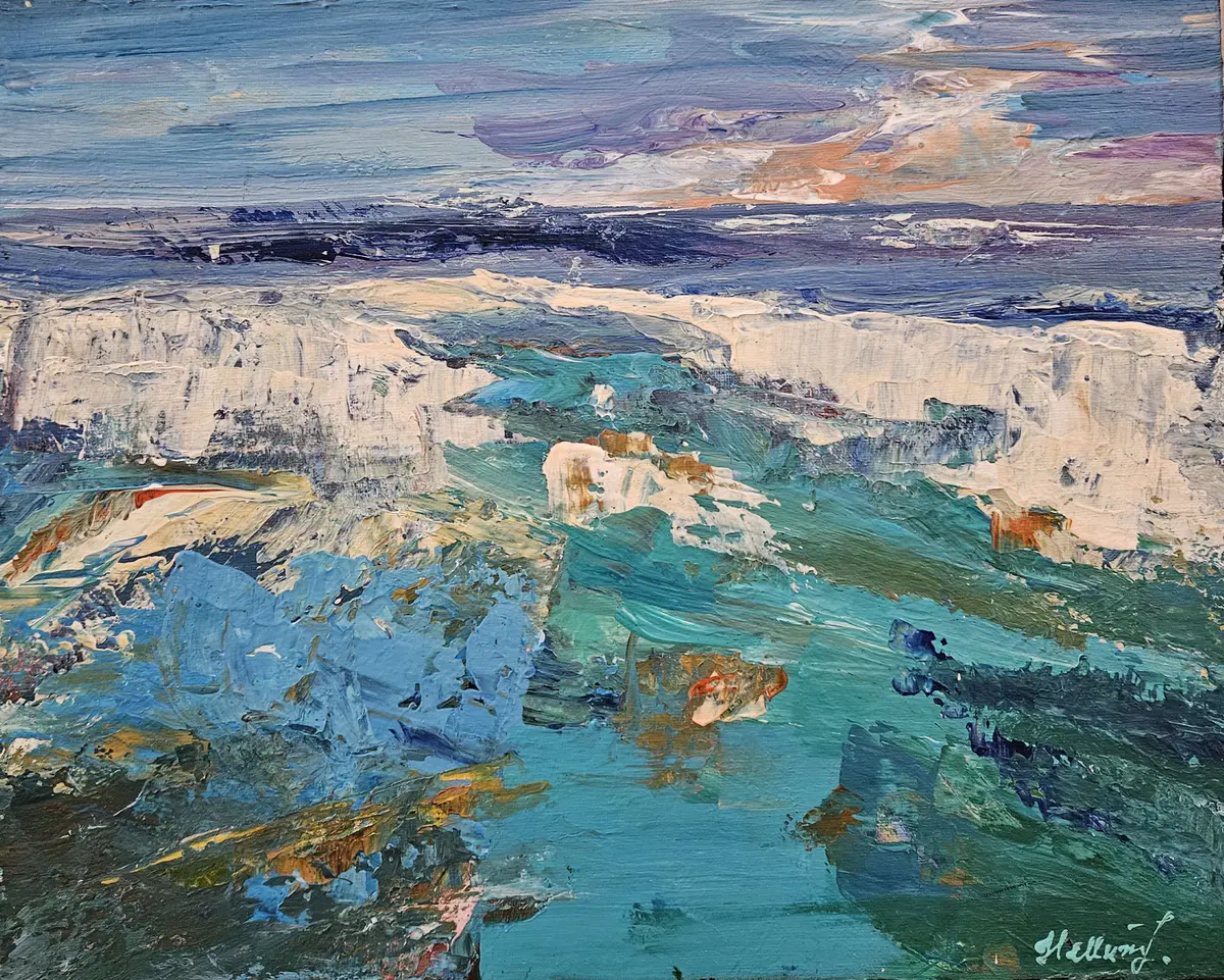 Turquoise State of Mind - Akryl - Abstract - 41×32 cm av Tatiana Hellum